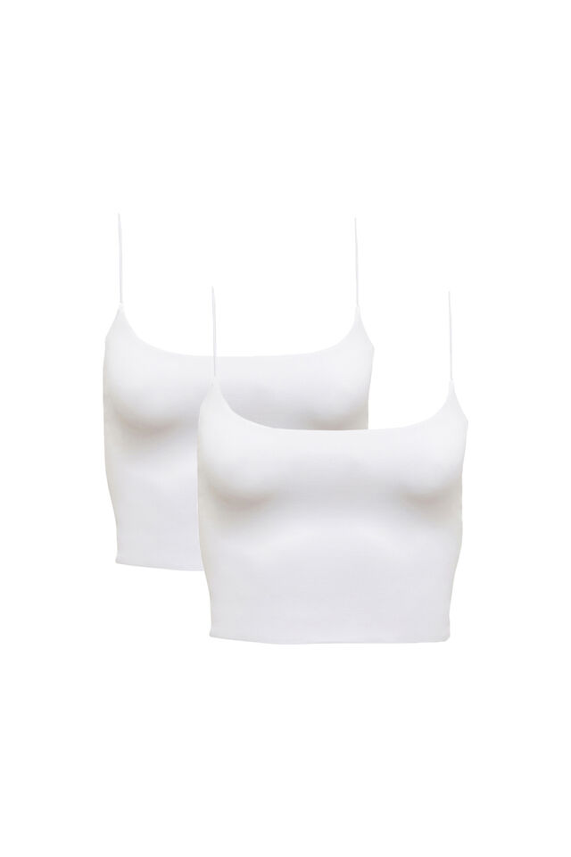 Multipack 2pk Luxe Crop Cami, White